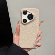 Original HalfFrame Lychee Leather PU Texture Case For HuaWei Pura 90 80 70 Mate 80 70 P90 P80 Pro Ma