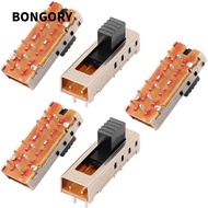 BONGORY 5pcs Toggle Switch, 5mm Toggle 4 Position Micro Slide Switch, Vertical SS-24E01 10P 2P4T Mic