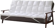 Circles Home Full Size Futon Mattress Topper - 100% Cotton with Plush Down Alternative Fill - Soft, 