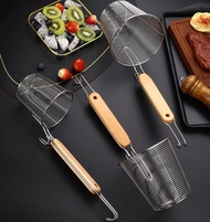 Stainless Steel Filter Spoon Fishing Dumpling Colander mami salaan strainer wood handle