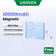 UGREEN 5000/10000MAh PD 20W แบตสำรอง USB Type C ที่ชาร์จไร้สายแม่เหล็กแบบพกพารองรับ iPhone Samsung P
