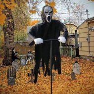 HAPPY TIME-Garden Ghostface Halloween Decorations Courtyard Bird Repeller Decor Outside Hanging Scar