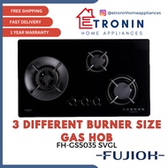Fujioh Gas Hob with 3 Different Burner Size FH-GS5035 SVGL PUB | LPG