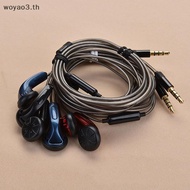 [Woyao] DIY MX500 Heavy Bass Flat Head Earphone Earbuds With Mic High Quality Study Sports Headphone