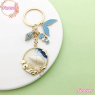 FOREVER Car Key Chain, Shiny Pendant Conch Key Ring,  Sea Horse Zinc Alloy Durable Bag Charm Pendant DIY Jewelry Decorate