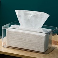 1pc Transparent Long Desktop Tissue Box, Suitable For Wet Wipes And Facial Tissues Storage, Bathroom