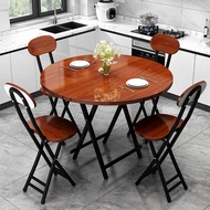Round Table Foldable Household Eating Table Simple Dining Table Small Apartment Dining Table Rental 