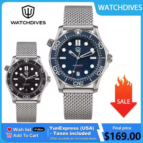 Watchdives WD007 39mm Dive Watch Titanium NTTD SL3001 Automatic Movement Sapphire Luminous Men Watch