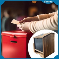 [Direrxa] Wood Suggestion Box Utility Chalkboard Surface Storage Container Letter Box Ballot Donatio
