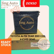 (ORIGINAL) DENSO TOYOTA ALTIS YEAR 2001 COOLING COIL - 447600-8040