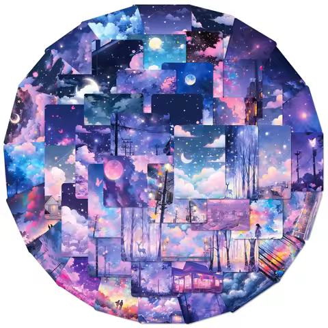 50PCS Dreamy Romantic Vast Starry Sky Waterproof graffiti Stickers For Hand Account Pencil Case Deca