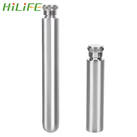 HILIFE Hip Flask 1/1.5oz Whisky Bottle Stainless Steel Round Bottom Tubular Wine Pot Portable Alcoho