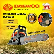 SYK Daewoo DCS6224T 24 Inch 62CC Chainsaw Daewoo Chain Saw Gasoline Saw Chain Gergaji Mesin Gergaji Kayu Mesin Gergaji