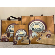 🇨🇦熱銷推薦! 🇨🇦加拿大 Roots限量版 全新 roots動物派對購物袋 roots 50週年（咖啡底）