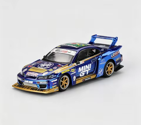MINI GT 1157 Silvia S15 555 LB-Super Silhouette Team Liberty Walk 2025 Diecast Model Car Limited Edi
