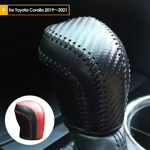 Car Gear Collars for Toyota Camry 70 Corolla 2019 2020 2021 AT Leather Interior Gear Shift Knob Head