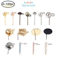 Iron Ball Stud Earring Findings for DIY Earring Making with Loop