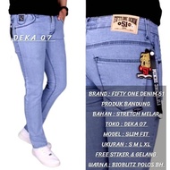 Fifty One Denim 51- Soft Jeans Slim Fit Stretch Original Pants Boy Slimfit Lightbiru