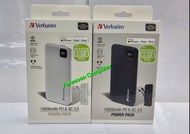 ⭕全新行貨⭕⭐  Verbatim 10000mAh PD 3.0 和 QC 3.0 流動充電池 (連嵌入式充電線) Black (66972) / White (66701) 充電器 後備電 流動充電池⭐