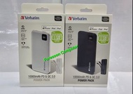 ⭕全新行貨⭕⭐  Verbatim 10000mAh PD 3.0 和 QC 3.0 流動充電池 (連嵌入式充電線) Black (66972) / White (66701) 充電器 後備電 流動充