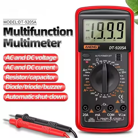 ANENG DT9205A Digital Multimeter AC/DC Transistor Electrical NCV Tester Meter Profesional Analog Aut