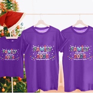 1pc Family Christmas 2025 Making Memories Together T-Shirt Couple Purple Tops Christmas Family Gathe