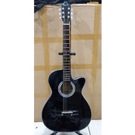 HITAM Yamaha Slim Acoustic Guitar Black Color For Beginners