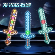 Mine MC World Diamond Sword Pick Toy Weapon mc Game Mini World Mosaic Luminous Sword Crystal Sword