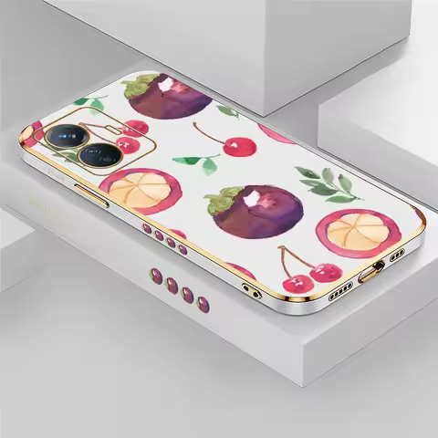 Plating Silicone Phone Case For Vivo V40 V25E V23E V21E V30E V27 Pro V29 V29E V27E V21 V25 Orange Ch