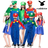 Mario and Luigi Family Costumes Super Mario Bros Cosplay Costume Set Children Gift Halloween Party