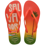 HAVAIANAS รองเท้าแตะ Slim Postcard Flip Flop ORANGE 41489685023F_H3ORXX