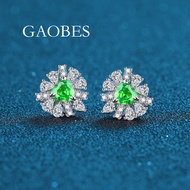 Green heart5925*Pigeon Blood Red Earrings5mm Pure Silver Light Luxury Blue High-End Feel Best Friend