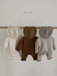 韓國童裝 特價 現貨 Aosta 米色 啡色 棉褲