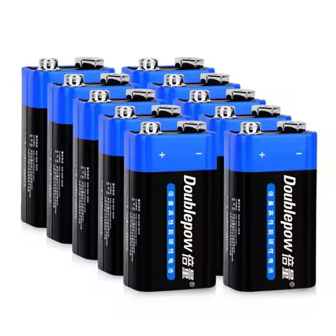 Doublepow 1-10pcs Disposable 9V 6F22 Battery 9V6F22 Square Cell Multimeter Alarm Microphone Carbon 9