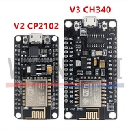 โมดูลไร้สาย CH340/CP2102/CH9102X NodeMcu V3 V2 Lua WIFI อินเทอร์เน็ตของสิ่งที่พัฒนาบอร์ด ESP-12E ESP8266