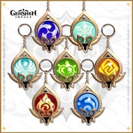 HK2 Genshin Impact Vision Keychain Anime Luminous Keyring Sumeru Inazuma Mondstadt Bag Pendant Key C