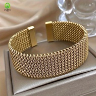 JNBYE Vintage Cuff Bracelet, Golden/Silver Plated Vintage Weave Cuff Bracelet, Classic Waterproof Wi