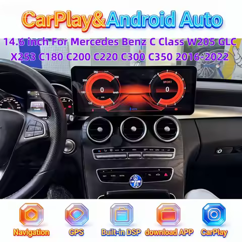 Multimedia Player For Mercedes Benz C Class W205 GLC X253 C180 C200 C220 C300 C350 2016-2022 Android
