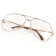 Excellent condition Cartier Vintage Santos de Cartier 130 Two-Bridge Eyeglasses, Gold and Bordeaux, 