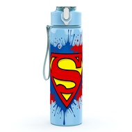 . Plastic Water Bottle, Red Superman Shield-themed Printing, Suitable For Picnic, Camping, Commute,