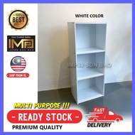 DIY 3 Tier Book Shelf Rack Bookcase / Rak Buku Kayu Multipurpose Storage Cabinet / Almari Bedside