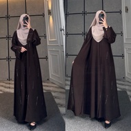 DFM - Naurah Abaya (Exclusive) Dress Series Without Hijab Sabrina Material Anti UV Latest Abaya Gami