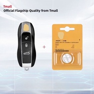 Porsche Cayenne Macan718 Panamera 911 Key Shell Button Leather Key Tag Accessories Simple Style Car