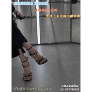 SAINT LAUREN SAINT Laurent YSL23CASSANDRA Series Letter Logo High Heel Sandals