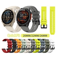 Solid color QuickFit Watch Band Silicone Strap For Garmin Fenix 8 7 6 5X E Instinct Forerunner 970 9