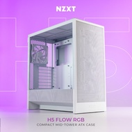 # NZXT H5 Flow [ NORMAL / RGB ] (2024) - Mid Tower Airflow T.G PC Case # [BLACK/WHITE]