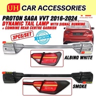 PROTON SAGA VVT 2016 - 2024 DYNAMIC TAIL LAMP WITH SIGNAL RUNNING + COMBINE REAR CENTRE GARNISH