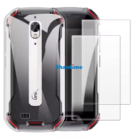 Soft Case + 2 Pack Tempered Glass Screen Protectors for Unihertz Atom L, Atom XL Full-Body Protectio
