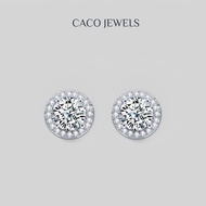 CACO Certified Premium Moissanite Diamond Gemstone Earrings 925 Silver "Sparkle (Stud Earring)" (1 P