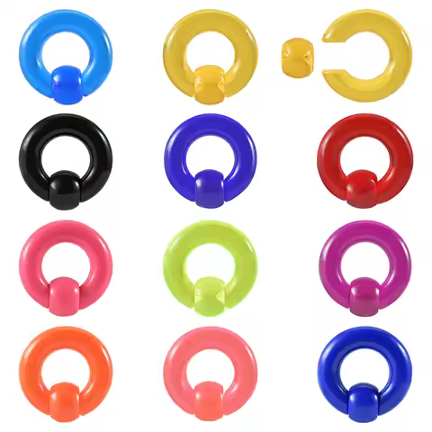 1PCS 00G Acrylic BCR Big Large Size 10mm Ear Tunnel Plug Expander Gauges Nose Septum Ring Lobe Earri